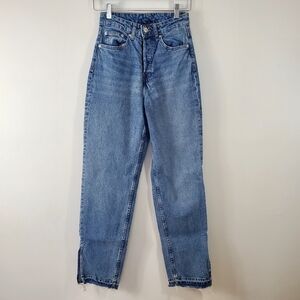 H&M Slim Straight High Rise Jeans, Blue